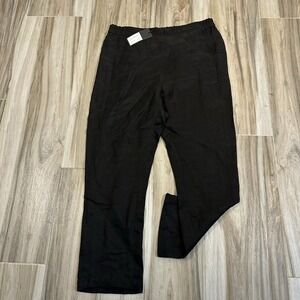 NWT Ann Demeulemeester Trousers Crop Black Linen Blend FR 42, US 10 Relaxed‎